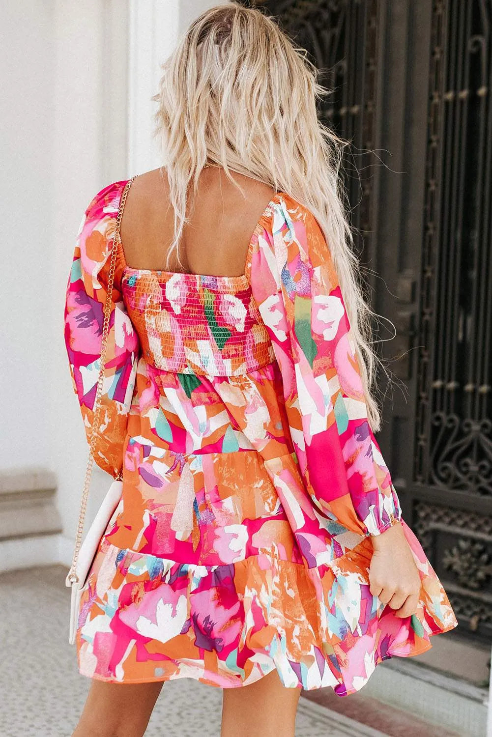 Sweetheart Neck Balloon Sleeve Tiered Mini Dress Casual Dresses - Tophatter Daily Deals